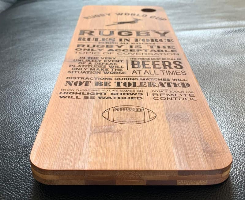 THE Rugby Watching Rules Biltong Cutting Board - Image 5