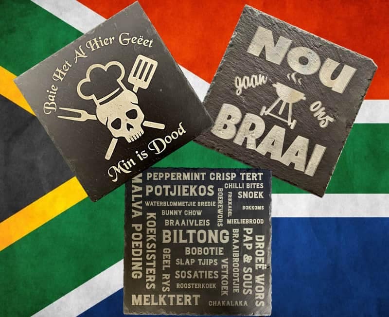 Leiklip Bord Met Humoristiese Afrikaanse Ontwerp - Image 1